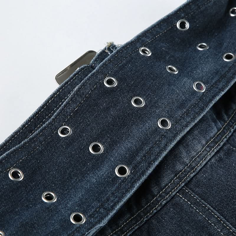 Y2K Revival Dark Wash Denim Maxi Skirt with Statement Studded Belt – Fall 2025 Must-Have