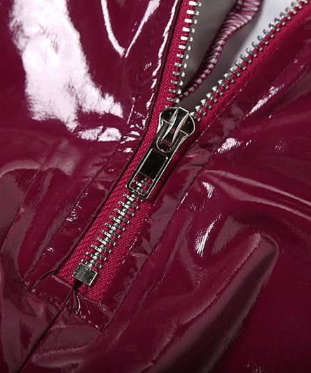 Unleash Your Inner Vixen: Sleek Burgundy Faux Leather Halter Jumpsuit for Fall & Halloween Glam