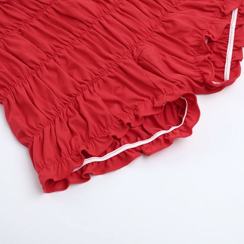 Spicy Red Tassel Mesh Cami Shorts Set - Your Flirty Fall Getaway & Cozy Holiday Loungewear