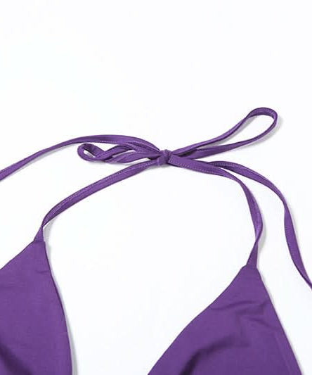 Vibrant Purple Beaded Halter Bikini Set – Your Chic Resort & Vacation Swimsuit