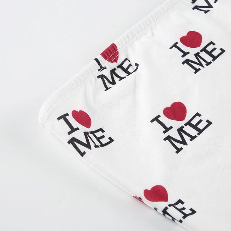 Cozy 'I ❤️ Me' Self-Love Tube Top & Shorts Loungewear Pajama Set for Women