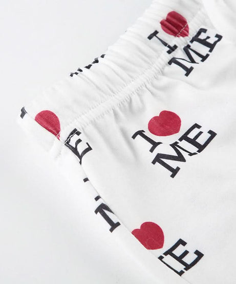 Cozy 'I ❤️ Me' Self-Love Tube Top & Shorts Loungewear Pajama Set for Women