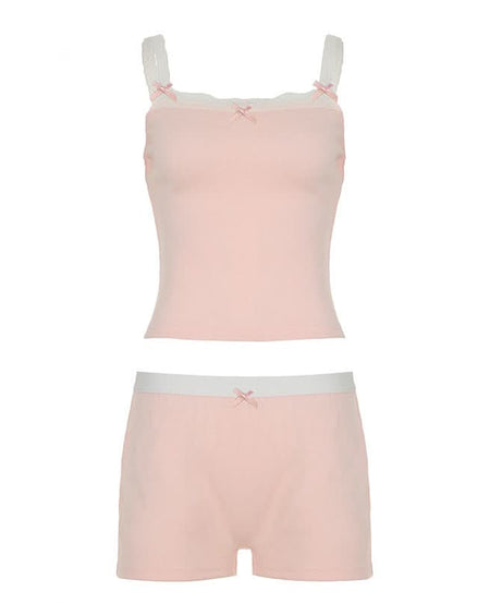 Sweet Dreams Blush Pink Lace Cami & Shorts Set – Cozy Loungewear for American Women