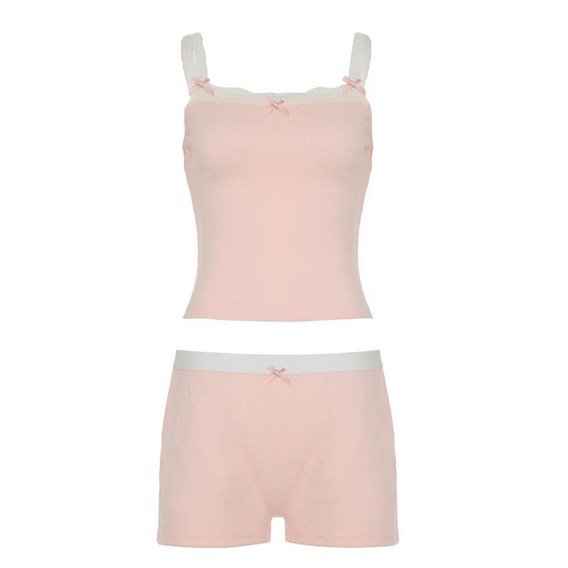 Sweet Dreams Blush Pink Lace Cami & Shorts Set – Cozy Loungewear for American Women