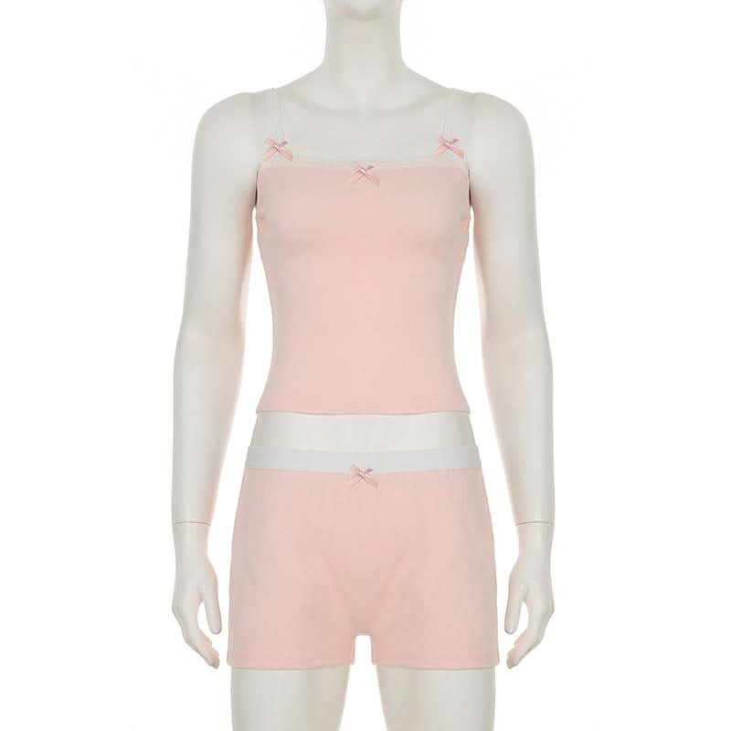 Sweet Dreams Blush Pink Lace Cami & Shorts Set – Cozy Loungewear for American Women