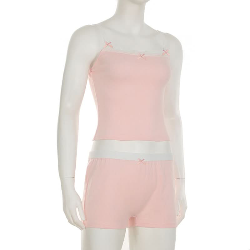 Sweet Dreams Blush Pink Lace Cami & Shorts Set – Cozy Loungewear for American Women