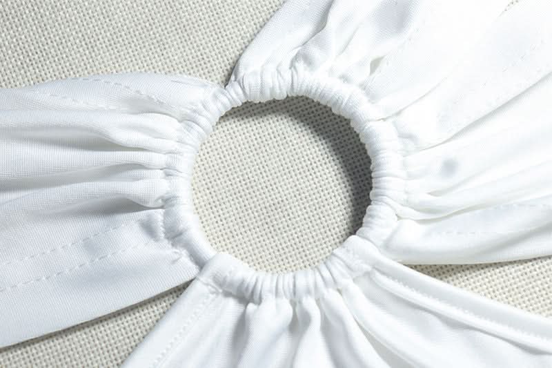 Glamorous White O-Ring Ruched Backless Maxi Dress - Perfect for Holiday Galas & NYE