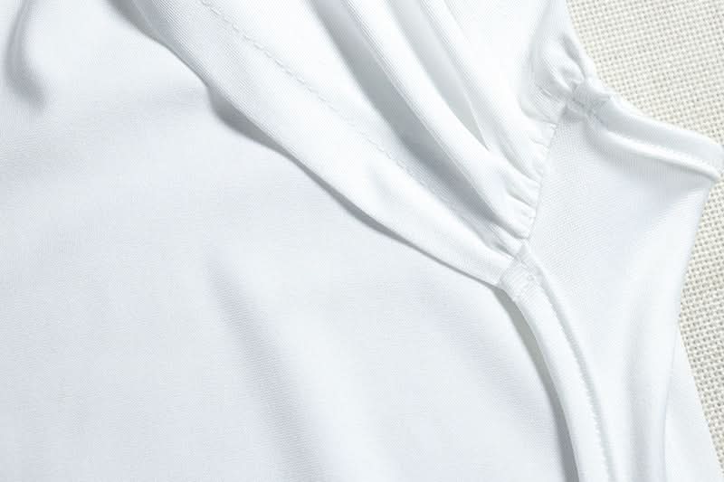 Glamorous White O-Ring Ruched Backless Maxi Dress - Perfect for Holiday Galas & NYE