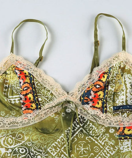 Boho Patchwork Lace Peplum Cami Top | Chic Fall Style for Women