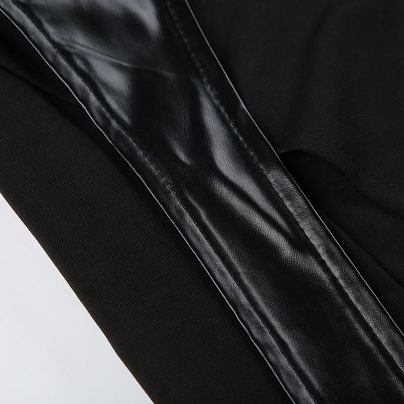 Unleash Your Edge: Faux Leather Buckle High-Slit Maxi Skirt – Fall & Halloween Essential