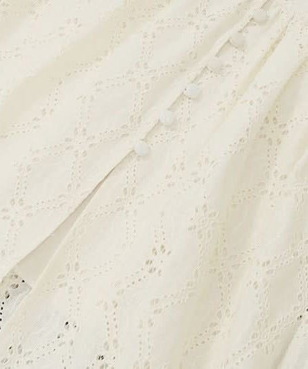 Effortlessly Chic Eyelet Two-Piece Set: Square Neck Crop Top & Maxi Skirt - Resort & Vacation Ready