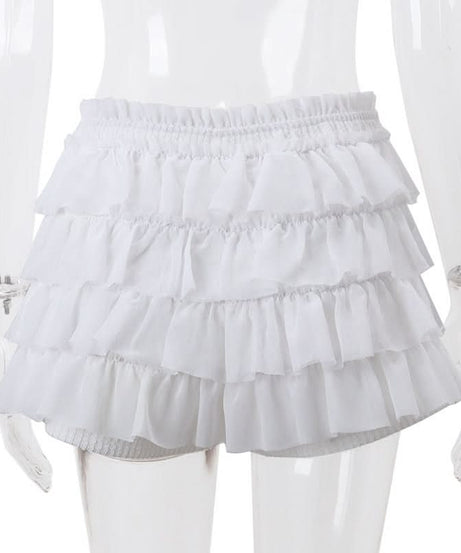 Dainty Coquette Ruffle Knit Set: Chic Long Sleeve Crop Top & Tiered Mini Skirt