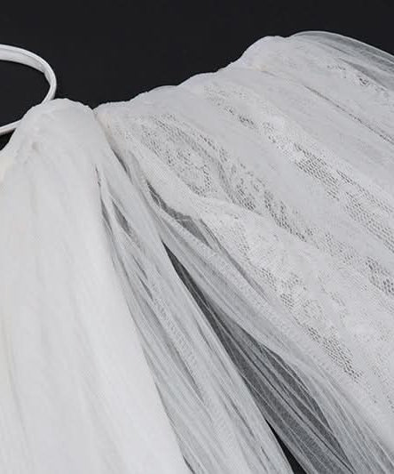 Dreamy Ethereal White Mesh Mini Dress | Halter Off-Shoulder Whimsy for Fall & Holiday Parties