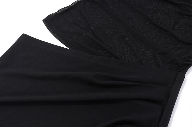 Sultry Black Off-Shoulder Mesh Maxi Dress with Chic Cutout - Your Ultimate Holiday Party & Evening Look