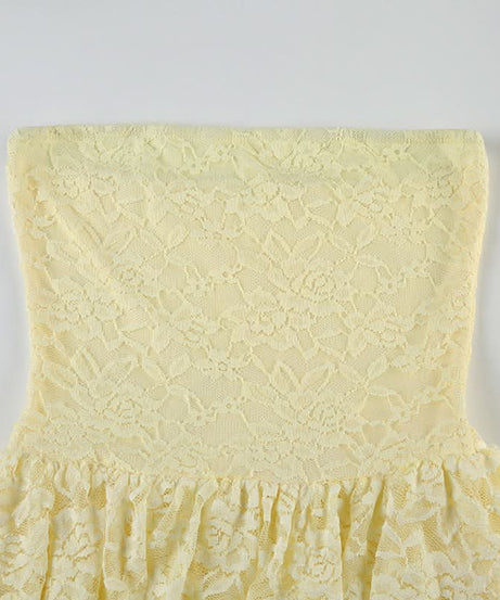 Sweet & Chic Butter Yellow Lace Tiered Mini Dress | Fall Festivities & Resort Ready