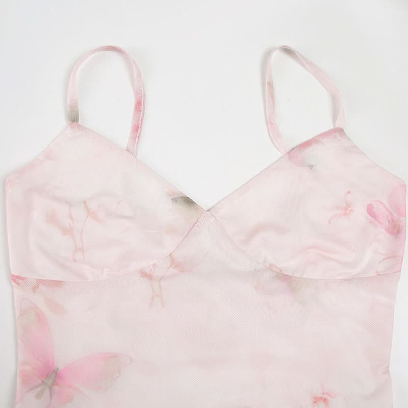 Romantic Blush Floral Mesh Illusion Maxi Dress - Elegant V-Neck Gown for Fall Events & Resort Getaways