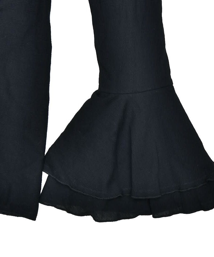 Bewitching Black Off-Shoulder Mini Dress | Bow Detail & Flared Ruffle Sleeves for Fall Parties & Halloween