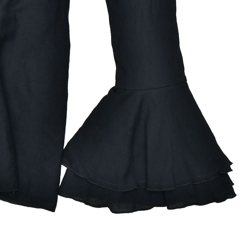 Bewitching Black Off-Shoulder Mini Dress | Bow Detail & Flared Ruffle Sleeves for Fall Parties & Halloween