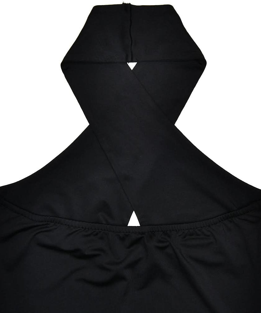 Edgy Black Halter Top with Gold Ring & Keyhole Cutout | Fall Party & Date Night Style