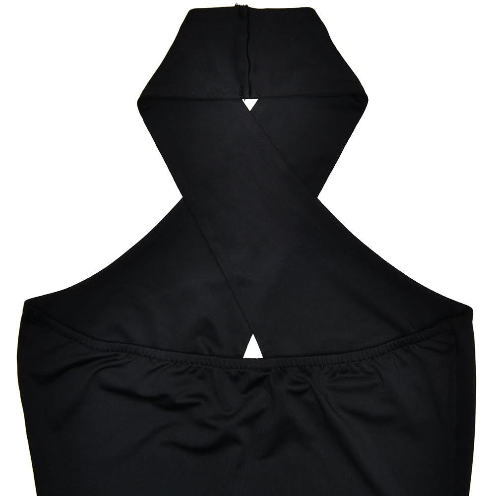 Edgy Black Halter Top with Gold Ring & Keyhole Cutout | Fall Party & Date Night Style