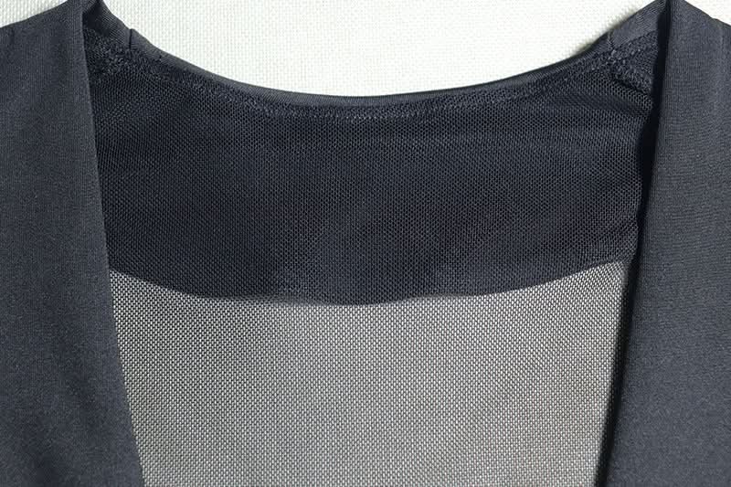 Sultry Black Mesh Illusion Maxi Dress – Long Sleeve Evening & Holiday Party Gown