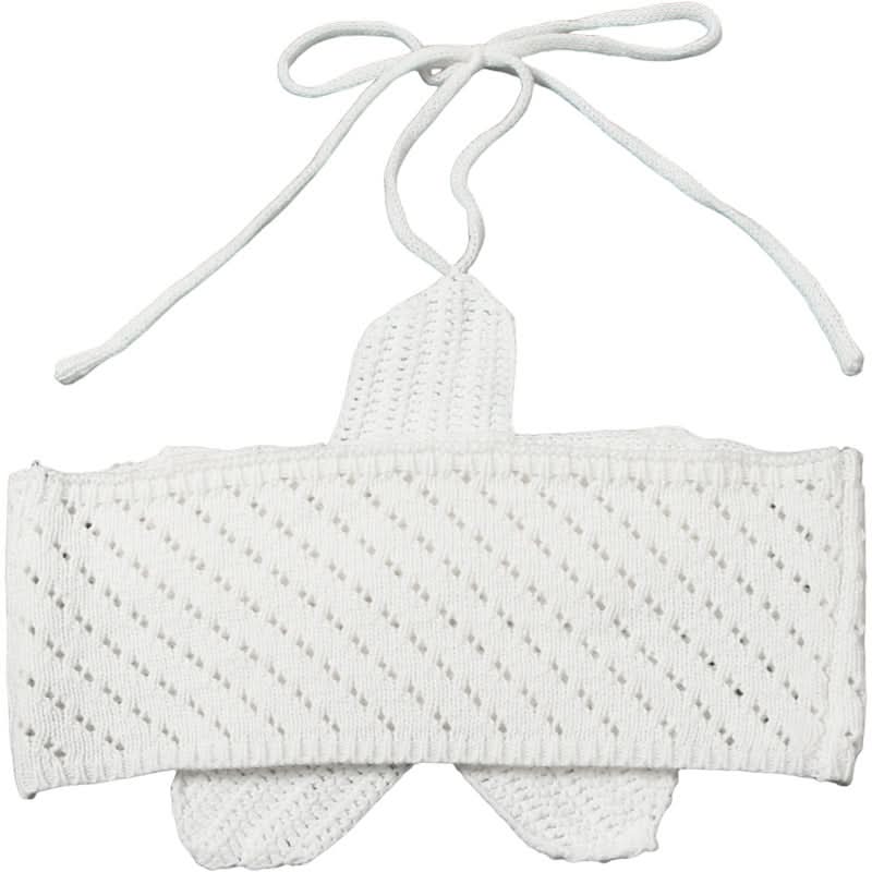 White Celestial Star Crochet Halter Crop Top | Vacation & Resort Ready Women's Style