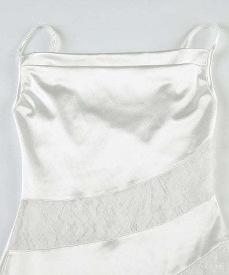 Siren Flowy Satin & Lace Mini Dress - Chic Fall Party & Holiday Glam