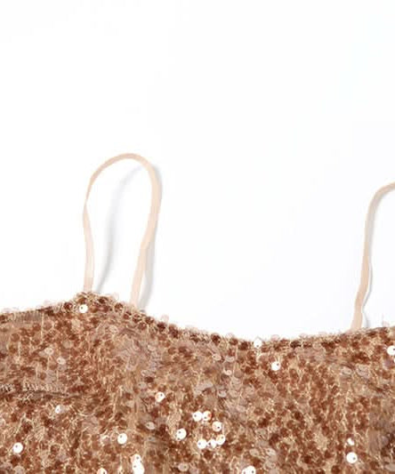 Showstopper Sequin Crop Top with Dramatic Flowy Mesh Train - Fall Party, NYE & Resort Glam