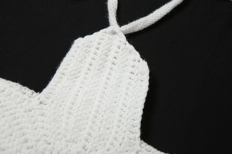 White Celestial Star Crochet Halter Crop Top | Vacation & Resort Ready Women's Style