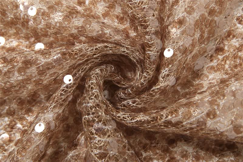 Showstopper Sequin Crop Top with Dramatic Flowy Mesh Train - Fall Party, NYE & Resort Glam