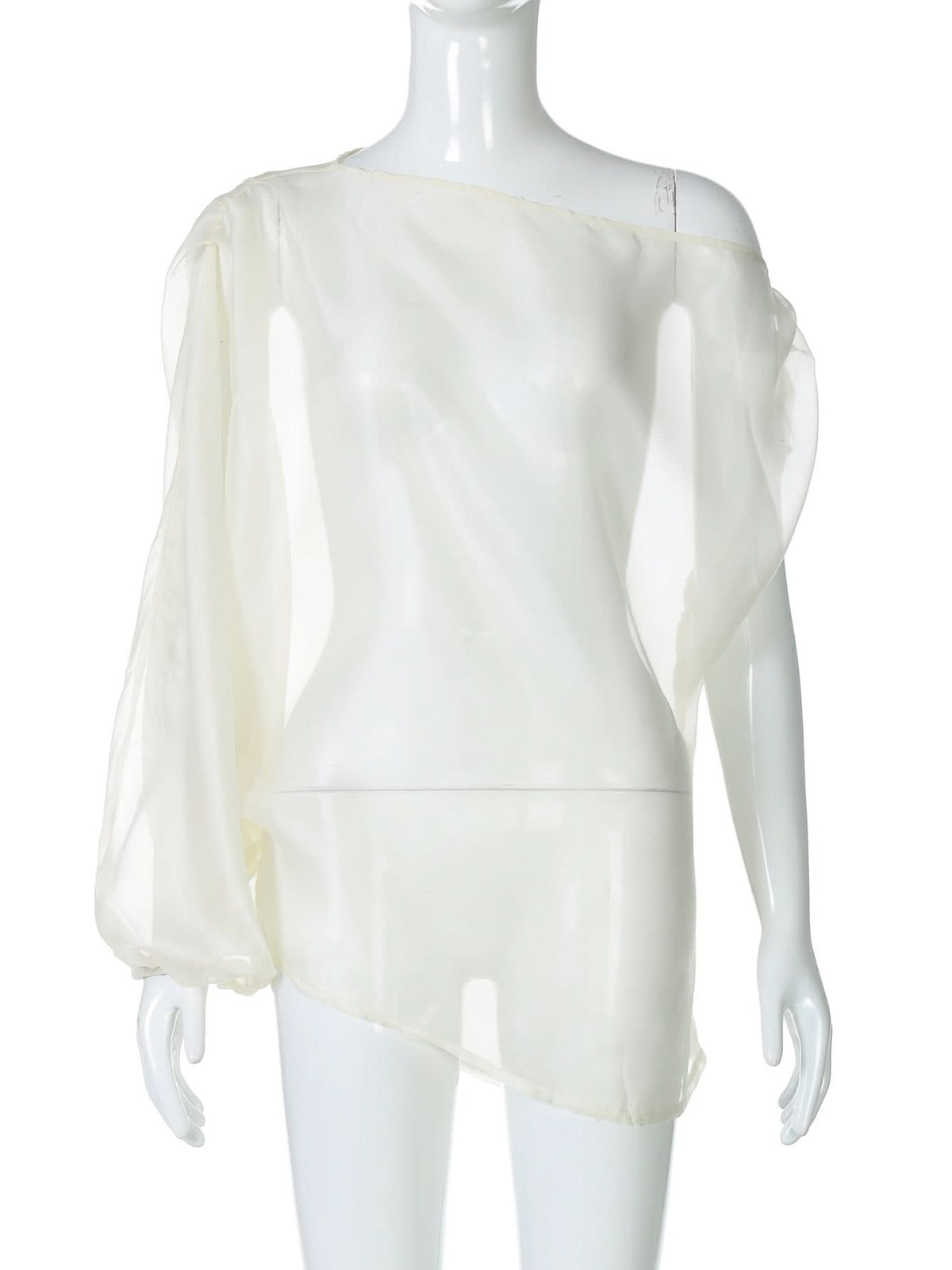 Effortless Glamour: Sheer One-Shoulder Blouse | Fall Evenings & Holiday Parties