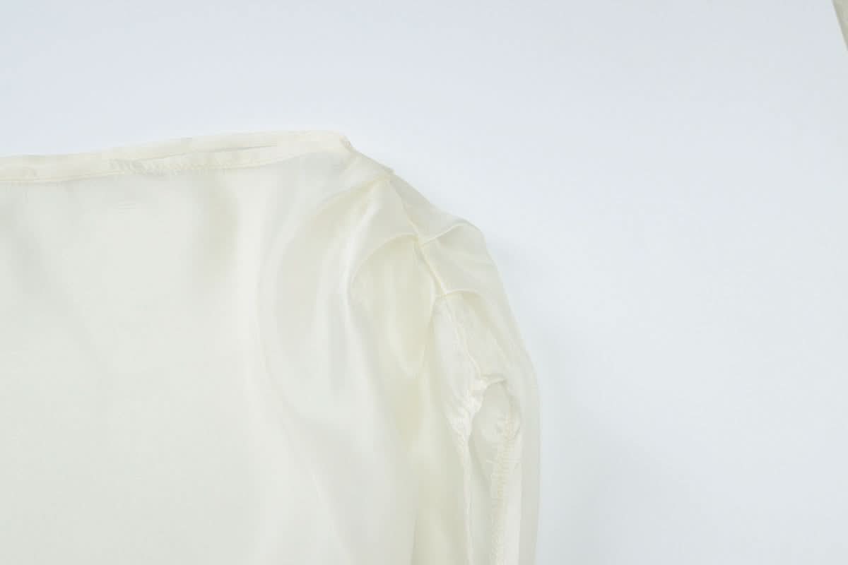 Effortless Glamour: Sheer One-Shoulder Blouse | Fall Evenings & Holiday Parties