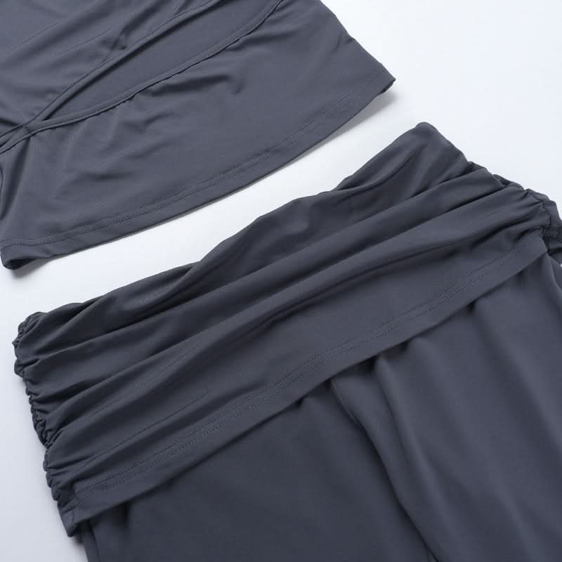 Fall '25 Statement Style: Chic Cut-Out Top & Flared Legging Set – Trendy Two-Piece for American Women