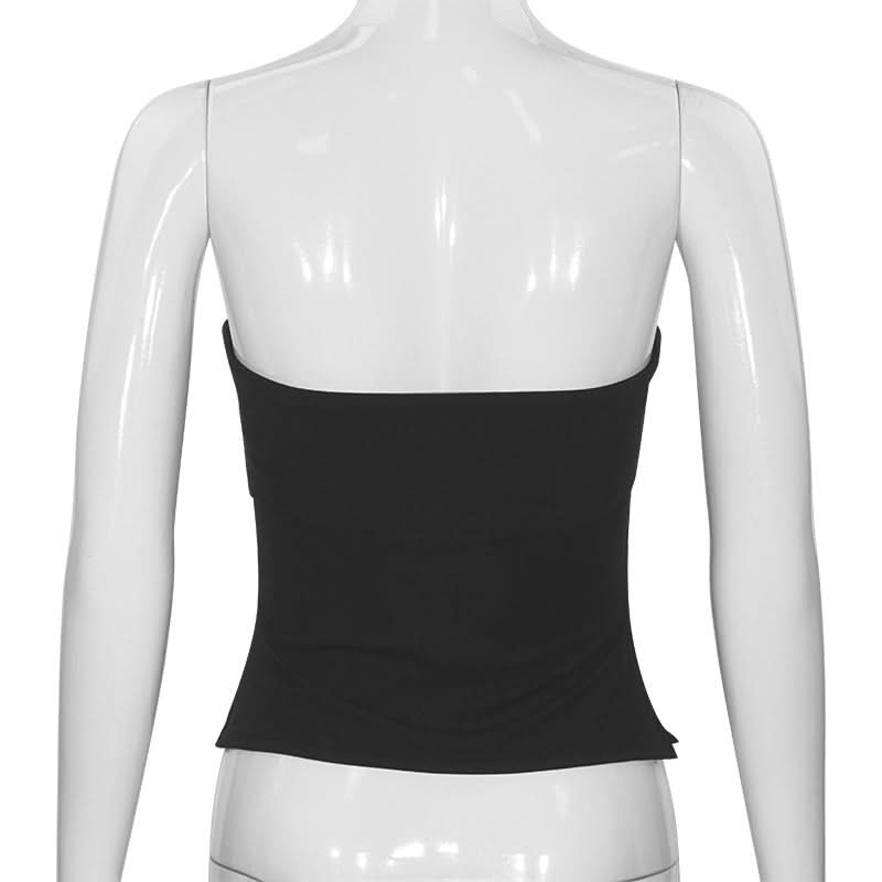 Chic Black Tube Top for Women - Versatile Fall & Holiday Layering Essential
