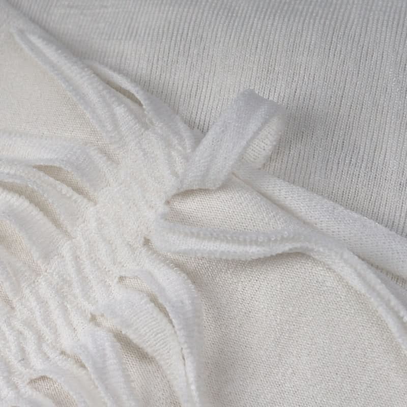 Holiday Gala White Sculptural Halter Maxi Dress - Backless & Textured