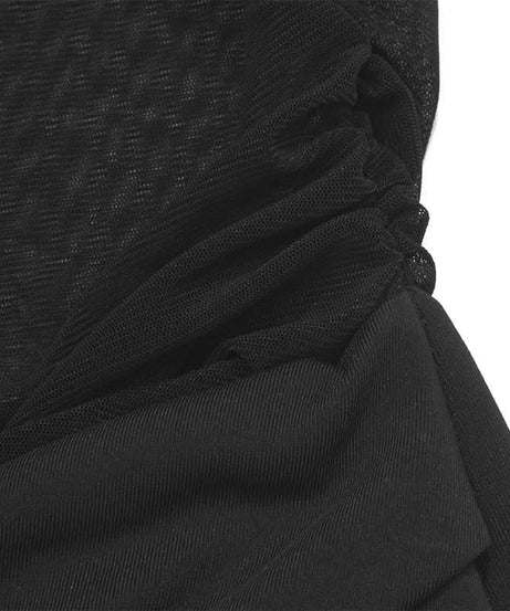 The Allure Gown: Black Off-Shoulder Mesh Maxi Dress for Fall & Holiday Evenings