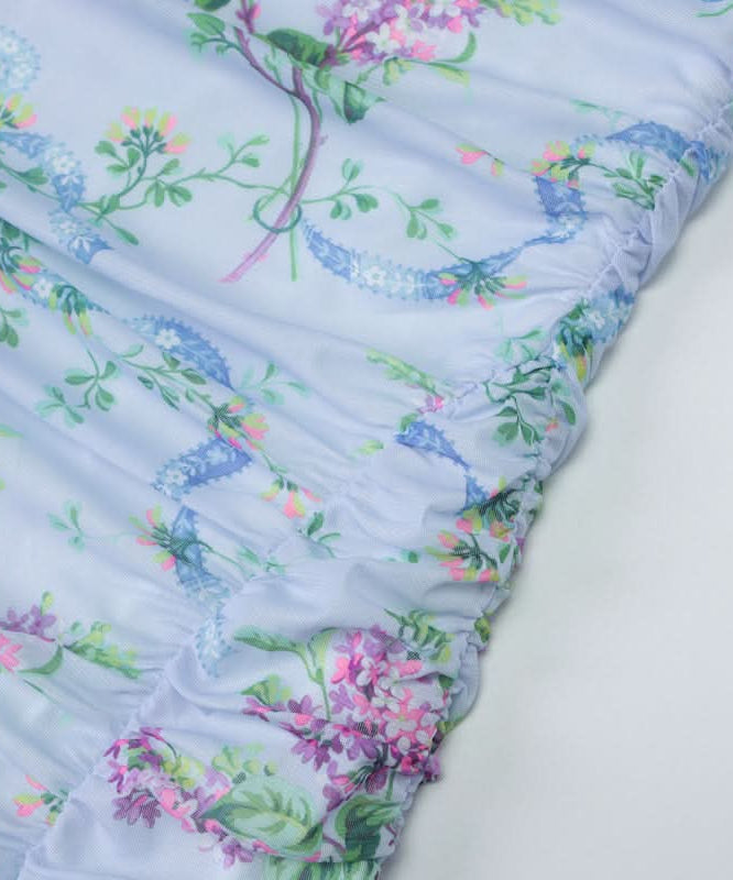 Periwinkle Floral Cowl Neck Maxi Dress with High Slit – Your Chic Fall Getaway Essential