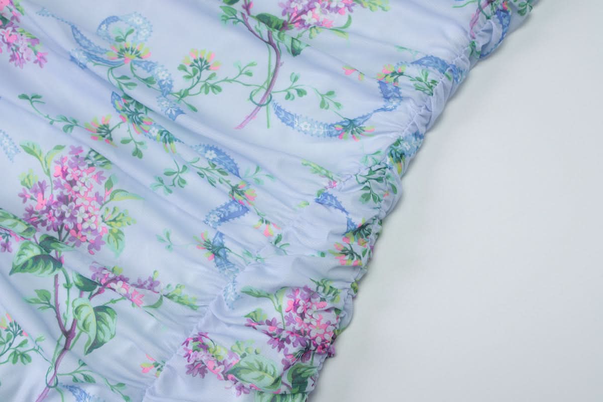 Periwinkle Floral Cowl Neck Maxi Dress with High Slit – Your Chic Fall Getaway Essential