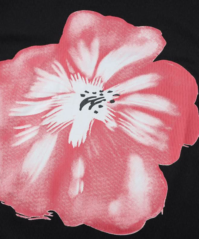 Chic Black & Blush Floral Crop Top - Your Effortless Fall Statement Tee