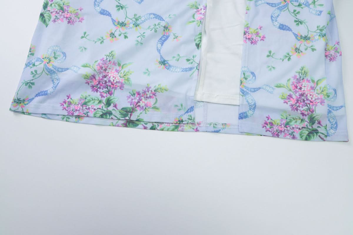 Periwinkle Floral Cowl Neck Maxi Dress with High Slit – Your Chic Fall Getaway Essential