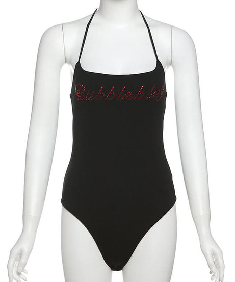 Bubbly Sparkle Halter Bodysuit – Your Go-To for Fall Nights & Holiday Glam