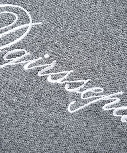 Chic Ribbed Mock Neck Crop Top - Embroidered Letter Graphic Tee for Fall Fashion