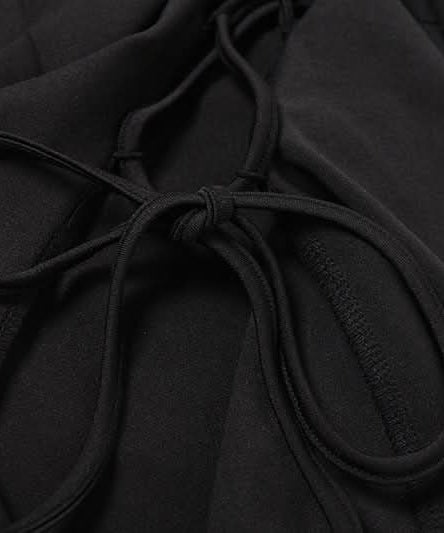 Gala Ready: Daring One-Shoulder Cut-Out Black Maxi Dress with Laced High Slit – Perfect for Fall & Holiday Parties