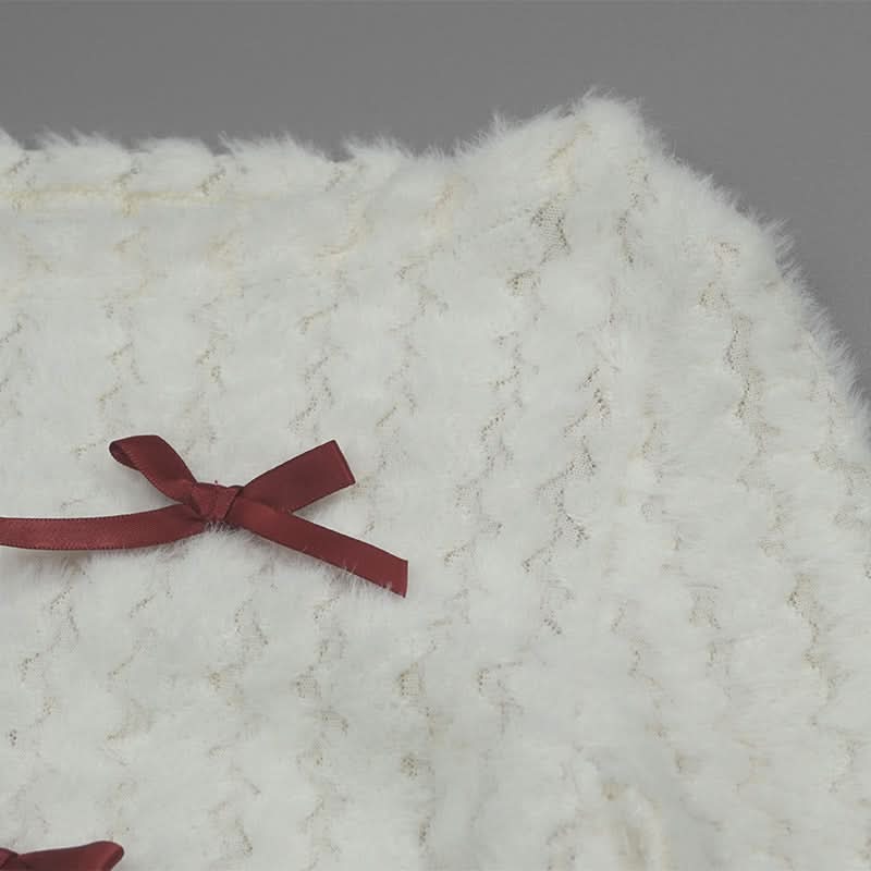 Coquette Bow-Detailed Off-Shoulder Knit Top – Cozy Fall Fashion for American Women