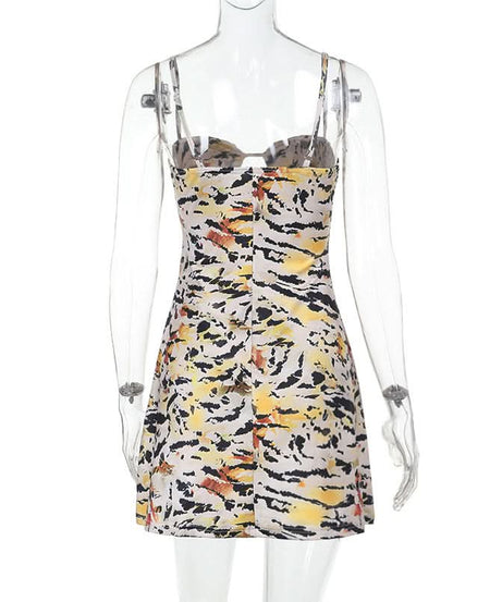 Fierce Fall Style: Abstract Tiger Print Cut-Out Cami Mini Dress