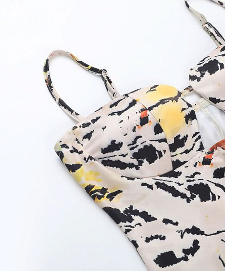 Fierce Fall Style: Abstract Tiger Print Cut-Out Cami Mini Dress