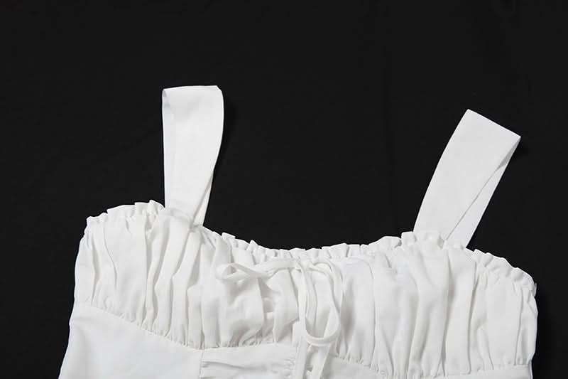 Chic Ruched Tie-Front Mini Dress: Your Go-To White Dress for Fall, Parties & Halloween Fun!