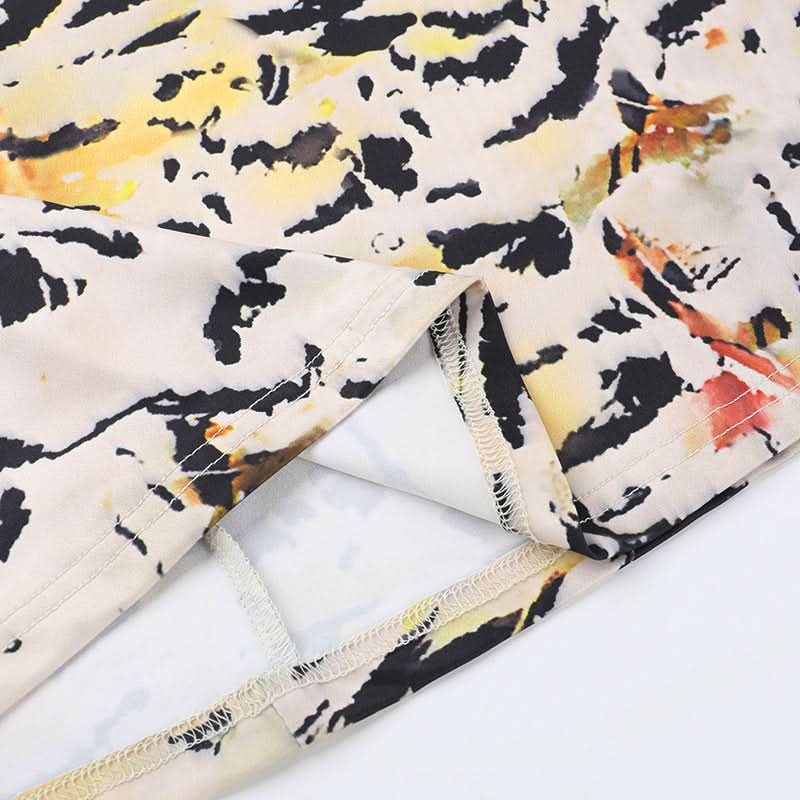 Fierce Fall Style: Abstract Tiger Print Cut-Out Cami Mini Dress