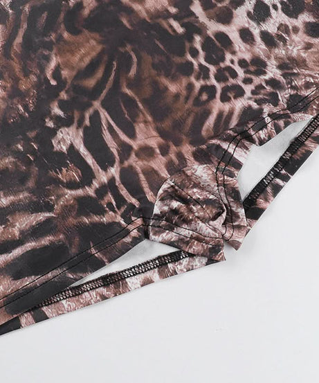 Wildly Chic Leopard Print Halter Romper - Your Perfect Backless Look for Fall Parties & Getaways