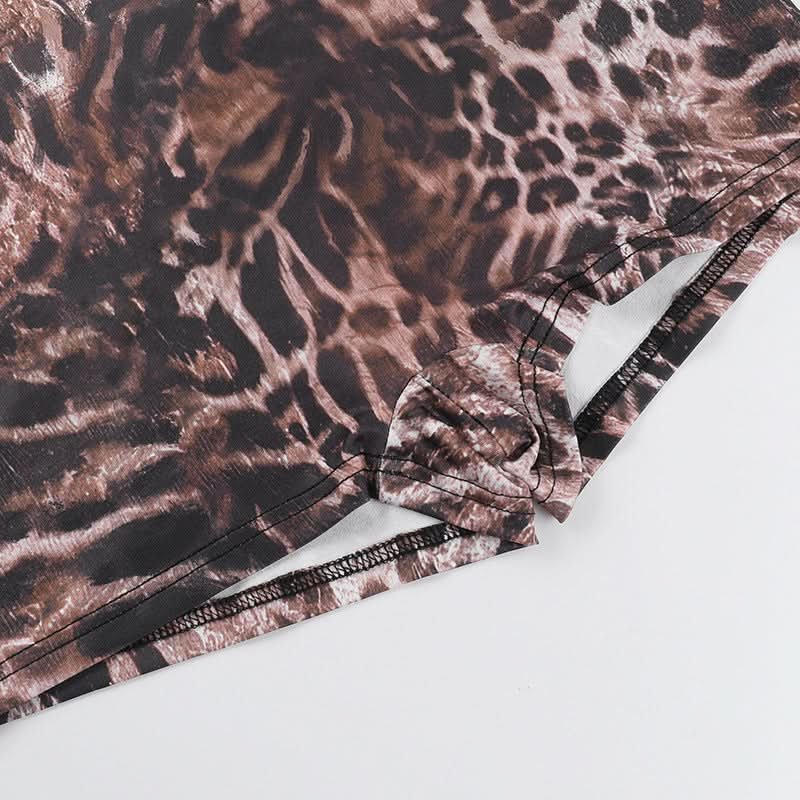 Wildly Chic Leopard Print Halter Romper - Your Perfect Backless Look for Fall Parties & Getaways